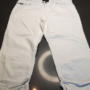 IZOD White Jean Cuffed Capris